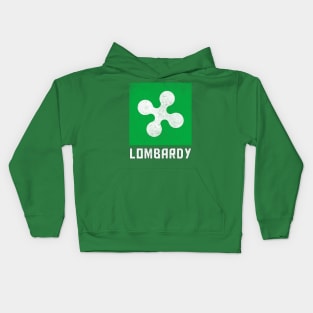 Lombardy Flag // Vintage Look Italian Region Design Kids Hoodie